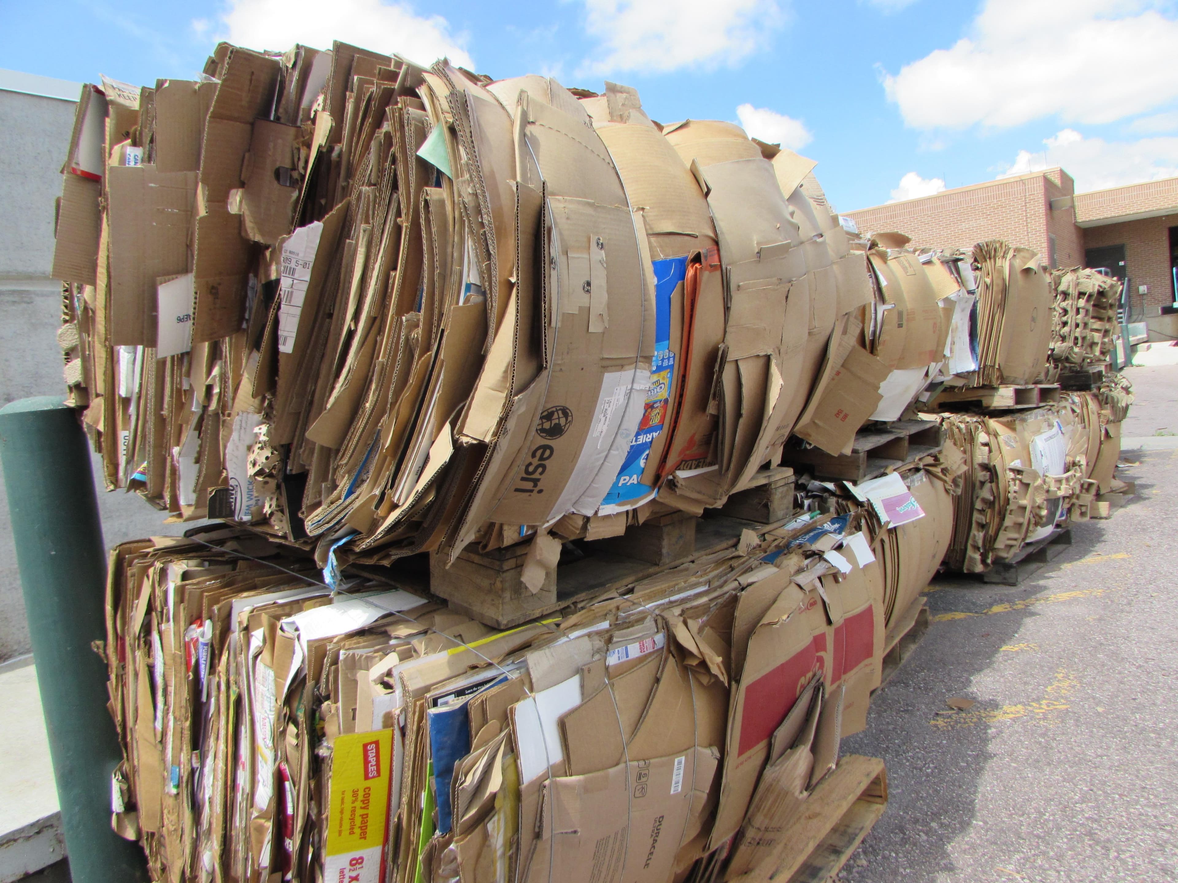 OCC bales at loading dock