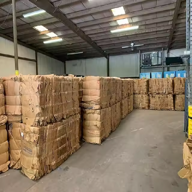 Compressed cardboard bales